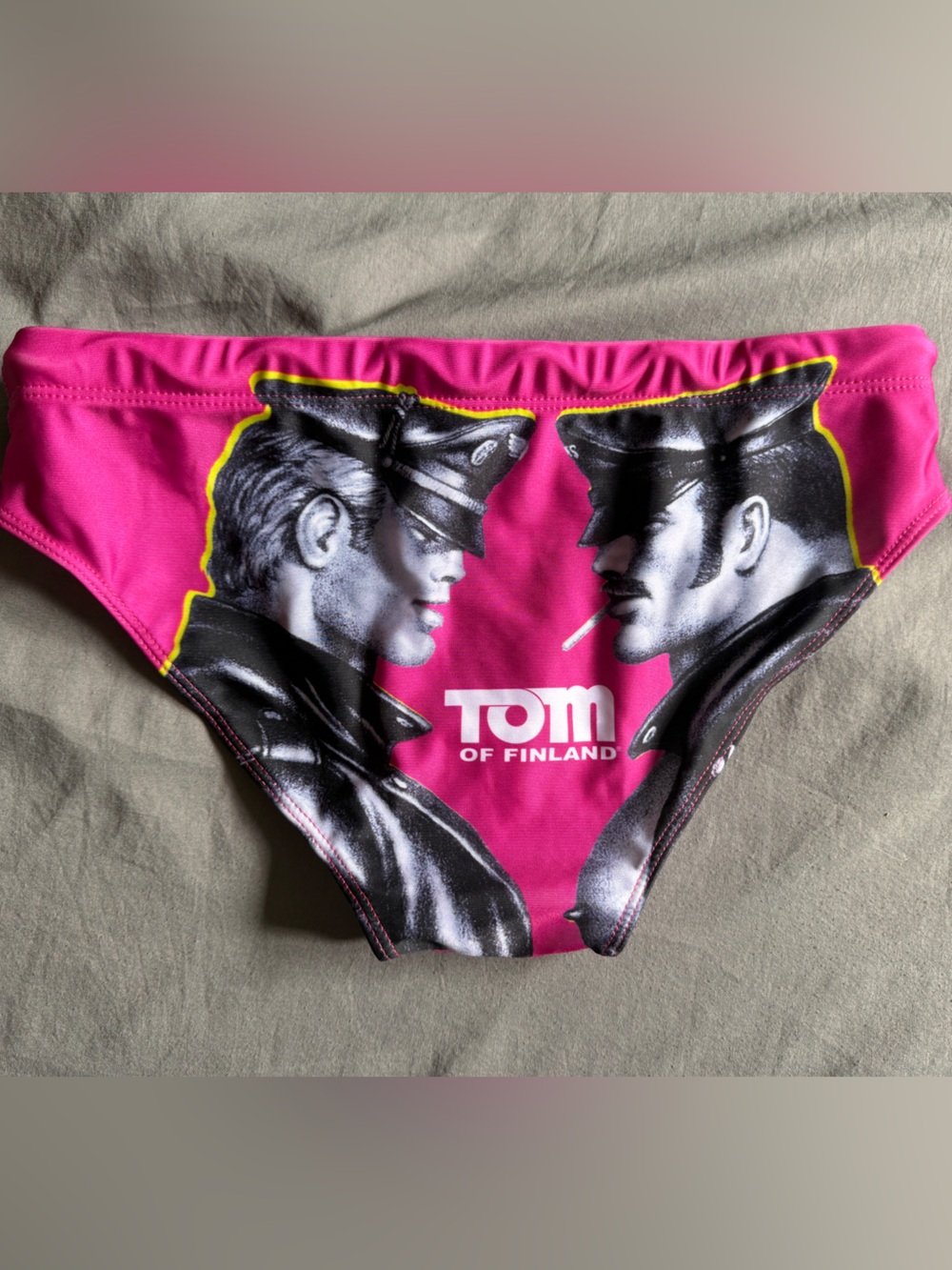 Peachy Kings “Tom of Finland” Hot Pink Men's Swim Briefs - Picture 2 of 4